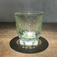 WH15833【四十八號老倉庫】全新 早期 台灣 淡黃綠色 厚重 氣泡 玻璃杯 角杯 170cc 50年↑ 1杯價