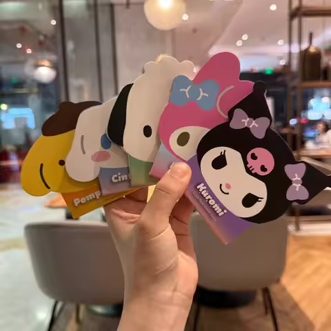Kawaii Cartoon Special-shaped Sticky Notes Hello Kitty Kuromi Cinnamoroll Melody Office Message Memo