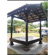 Gazebo 6'×6' Kaki mengunakan bumbung genting.