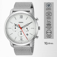 jam tangan fashion pria fossil Neutra silver analog strap rantai silver Chronograph stainless steel water resistant luxury watch mewah sporty elegant original FS5382