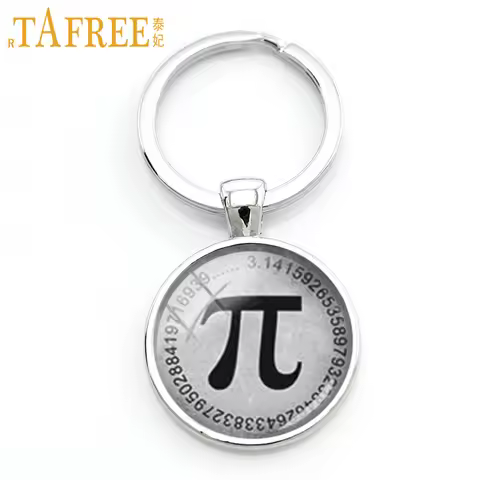 TAFREE Wholesale retail vintage men key chain ring jewelry classic mathematical Pion Pi symbol keych