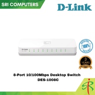 D-LINK DES-1008C 8 Port 10/100 Switch Ethernet Network Switch [3-YEARS WARRANTY]