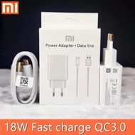 Xiaomi Mi 18W EU Fast Charger Adapter 9V/2A USB Quick Charging 1M USB TYPE-C Data Cable For Mi 6 8 9