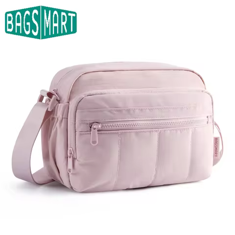 BAGSMART Shoulder Bags Women Casual Padded Hobos Crossbody Bag Solid Color Portable Female Travel Pu