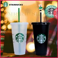 ︎ Set of 5 Reusable Cold to Go Cup Hard Plastic Venti 24 oz Cold Drink Cup With Lid and Straw B