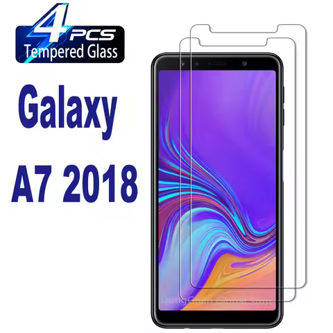 9H Tempered Glass Film For Samsung Galaxy A7 2018 2/4Pcs HD Screen Protector