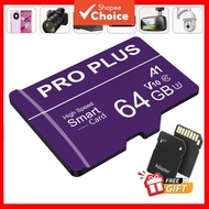 Micro SD card 64GB/32GB/16GB/8GB/4GB, with SD adapter, suitable for tablets/phones/computers/CCTV mo