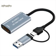 Video Capture Card USB3.0 Video Capture Card 4K -Compatible to USB Type C for Gaming Live Streaming