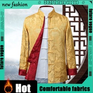 2025 Tang suit gaya Cina Hanfu pakaian tradisional Cina Hanfu atas cheongsam lelaki lengan panjang d