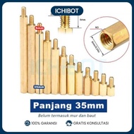 35mm Iron Spacer M3 Brass Length 35 + 6 mm