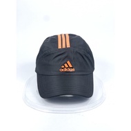 Cap Adidas Sport 3 Line Logo Sulam Snapback Lengkung Topi (234)