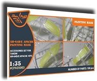 CLEAR PROP 35003 1/35 AH-64D/E Apache painting mask on yellow kabuki paper for TAKOM kit