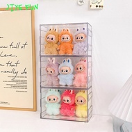3-slot Display Case for P*Mart Labubu V4.0 Blind Box Transparent Dustproof Storage Cabinet Vinyl Fig