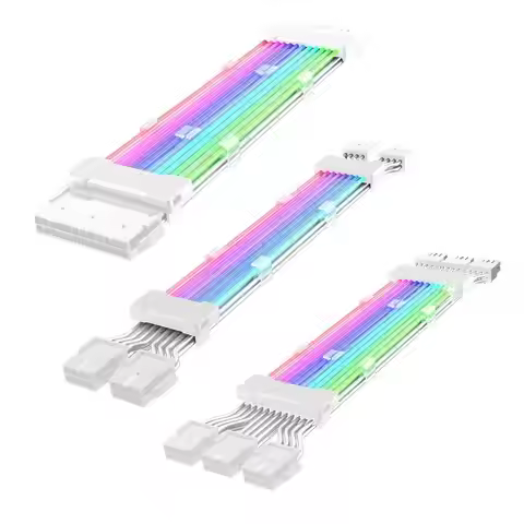 ARGB PSU Power Supply Extension Cable 24 Pin Motherboard Extension Cable Graphics Card 8-Pin RGB Glo