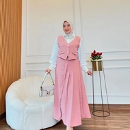 Promo One Set Avika Matt Crinkle Baju Setelan Rok Wanita Kekinian 2024 Terlaris Viral Tiktok
