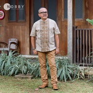 Nobby Men Baju Kemeja Koko Pria Koleksi Lebaran 2025 Regular Short Mandarin Lengan Pendek Bahan 100%