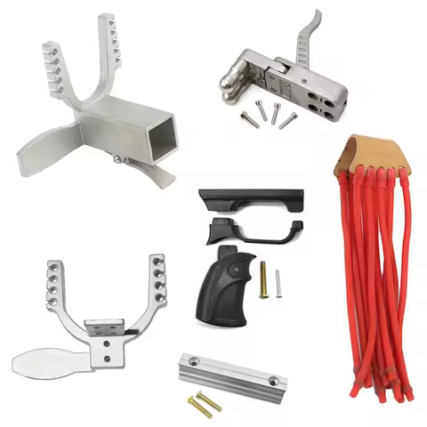 New Stainless Steel Mechanical Slingshot DIY Accessories Sliding Module with Trigger Strong Rubber B