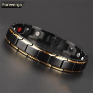 FOREVERGO Fashion Health Energy Bracelet Men Stainless Steel Bio Magnetic Anti-fatigue Anti-radiatio
