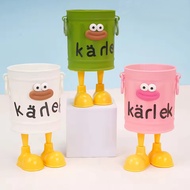 FM Pencil Case Bucket Pen Holder Bucket Retro Desk Organizer Plastic Barrel Pen Holder Stationery R1