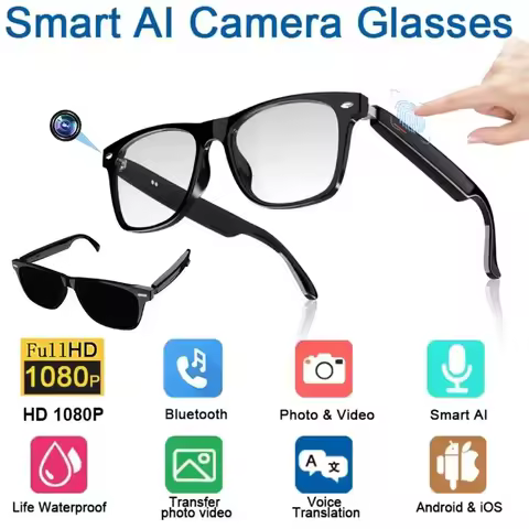 4K HD AI Smart Glasses Chat GPT 100MP Camera Recording Bluetooth Call 260Mah Battery Voice Assistant