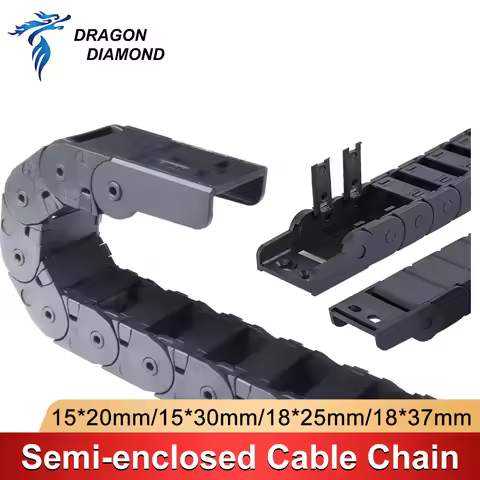 Cable Chains 15x20 15x30 18x25 18x37 mm Bridge Type Opening Plastic Towline Transmission Drag Chain