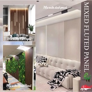 [SG SELLER] Waterproof Wooden Fluted Slate Wall Feature Wood Interior HOME diy panel stripe Wood Pan