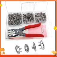 Snap Fasteners Kit 200 Sets, 9.5mm Fabric Snaps Clothing Snaps No Sewing,Stainless Steel Button Snap