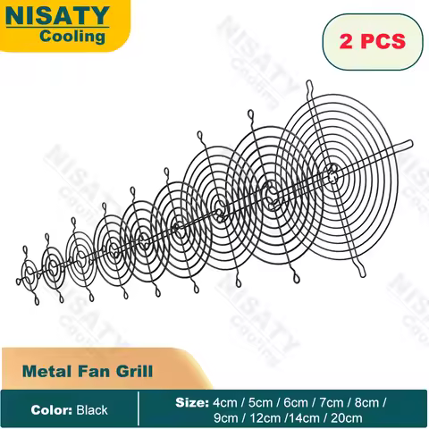 2PCS 40mm 50mm 60mm 70mm 80mm 90mm 120mm 200mm Fan Grills Black Metal Mesh Finger Guard Protective N