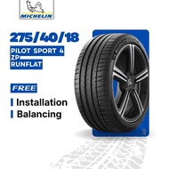 [Free Installation] 275/40/18 Michelin Pilot Sport 4 ZP Runflat (Year 2022) New Tyre Tire Tayar