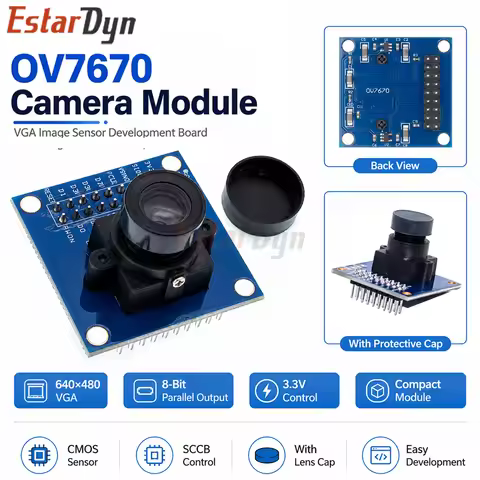 Estardyn OV7670 VGA Camera Module 640x480 Auto Exposure Image Sensor for STM32 ESP32 MCU Development