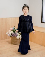 Kurung Moden Budak Perempuan Baju Raya Sedondon Family HItam Lilac Nude Kelabu Grey