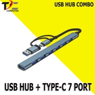 USB Hub + Type C Hub 7 Port Combo – High Speed, Support OTG & Data Transfer