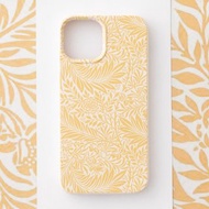 威廉莫里斯設計iPhone13mini PBAT生物可分解環保手機殼 淡黃