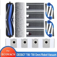 Replacement Parts Kits Fit For ECOVACS DEEBOT T80/ T80 Omni Robot Vacuum Mop Filter Dust Bag Side Br