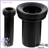 LAYOR1 2pcs Toilet Connecting Pipe, PP Black Toilet Parts, Bathroom Flush Pipe Wall-mounted Band Screw Rear Discharge Toilet