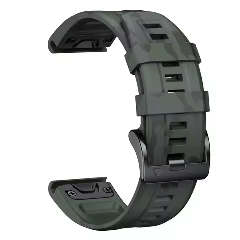 QuickFit 22mm 26mm Sport Camouflage Silicone Strap For Garmin Fenix 8 E 7X 7 Pro 6X 5X Plus/Epix 2 4