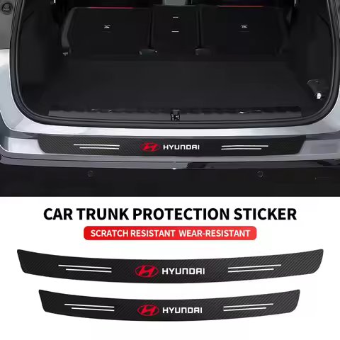 Carbon Fiber Car Trunk Rear Bumper Sticker Guard Plate Protector For Hyundai Tucson Accent Elantra S