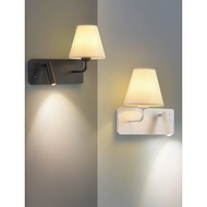 Modern Dual-Color Wall Light | Adjustable spotlight Reading Lamp with USB Charging Port | Black & Wh