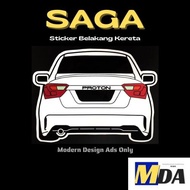 (PROTON - SAGA) Sticker of Car Backside, Sticker Belakang PROTON Saga ,Custom No. Plat, Color.-- [1p