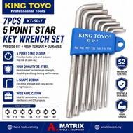 𝐊𝐢𝐧𝐠𝐓𝐨𝐲𝐨 KT-5P-7 7 Pcs 5 Point Star Key Wrench Set