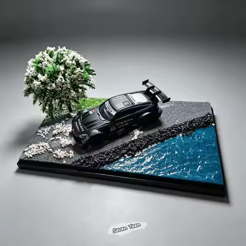 1 64 Riverside Cherry Blossom Scene Mini Car Model Acrylic Display Base Home Decor Photography Enthu