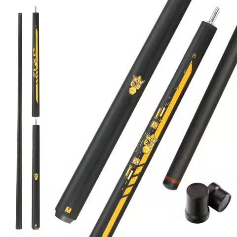 2 in 1 Little Monster 58" Black Evil Carbon Energy Break Punch Kick-off Jump Billiard Pool Cue Stick
