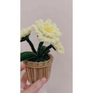 Bunga kawat bulu pot/ pipe cleaner flower/ fuzzy wire flower pot