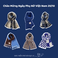 Unisex cashmere scarf, fresh blue tone knitted wool scarf VIETNAMESE WOMEN'S DAY October 20 - Code L