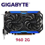 การ์ดจอ GTX 960 GTX 2GB GIGABYTE ต้นฉบับปรับแต่งได้128Bit GDDR5การ์ดแสดงผลสำหรับแผนที่ Nvidia GTX960 GM206 GV-N960OC-2GD Hdmi ที่ใช้