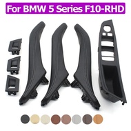 LT Right Hand Driver RHD Beige Black Car Interior Leather Door Handle Assembly 7PCS Set For BMW 5 Se