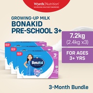 BONAKID PRE-SCHOOL 3+ Powdered Milk Drink for Children Over 3 Years Old 7.2kg (2.4kg - Pack of 3)