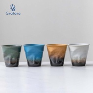 [GRALARA] Creative Pleated Coffee Mug, Tea Cup ,6.7oz Drinking Cup Household white