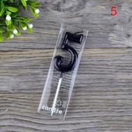 1pc Black Number Candle Cake Topper Party Decoration Happy Birthday Wedding Anniversary