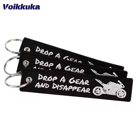 1PC 2PCS 3PCS Set Sale Drop A Gear And Disappear Motorcycle Pattern Double Sided Embroidery Car Keyc